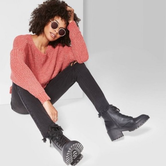 Wild Fable Berry Crewneck Cropped Sweater - Picture 1 of 6